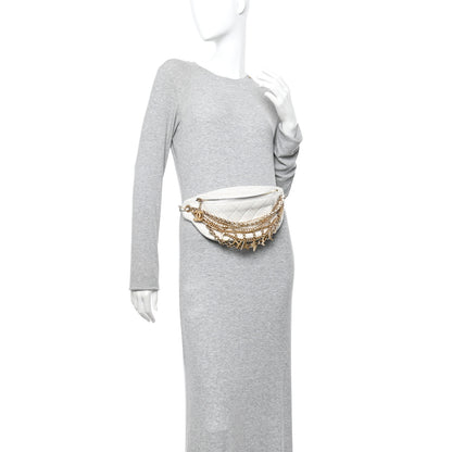 Chanel Lambskin Quilted All About Chains Waist Belt Bag White 2 of 10