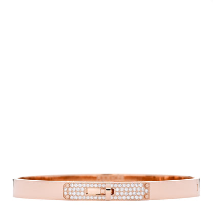 Hermes 18K Rose Gold Diamond PM Kelly Pave Bracelet SH 1 of 4