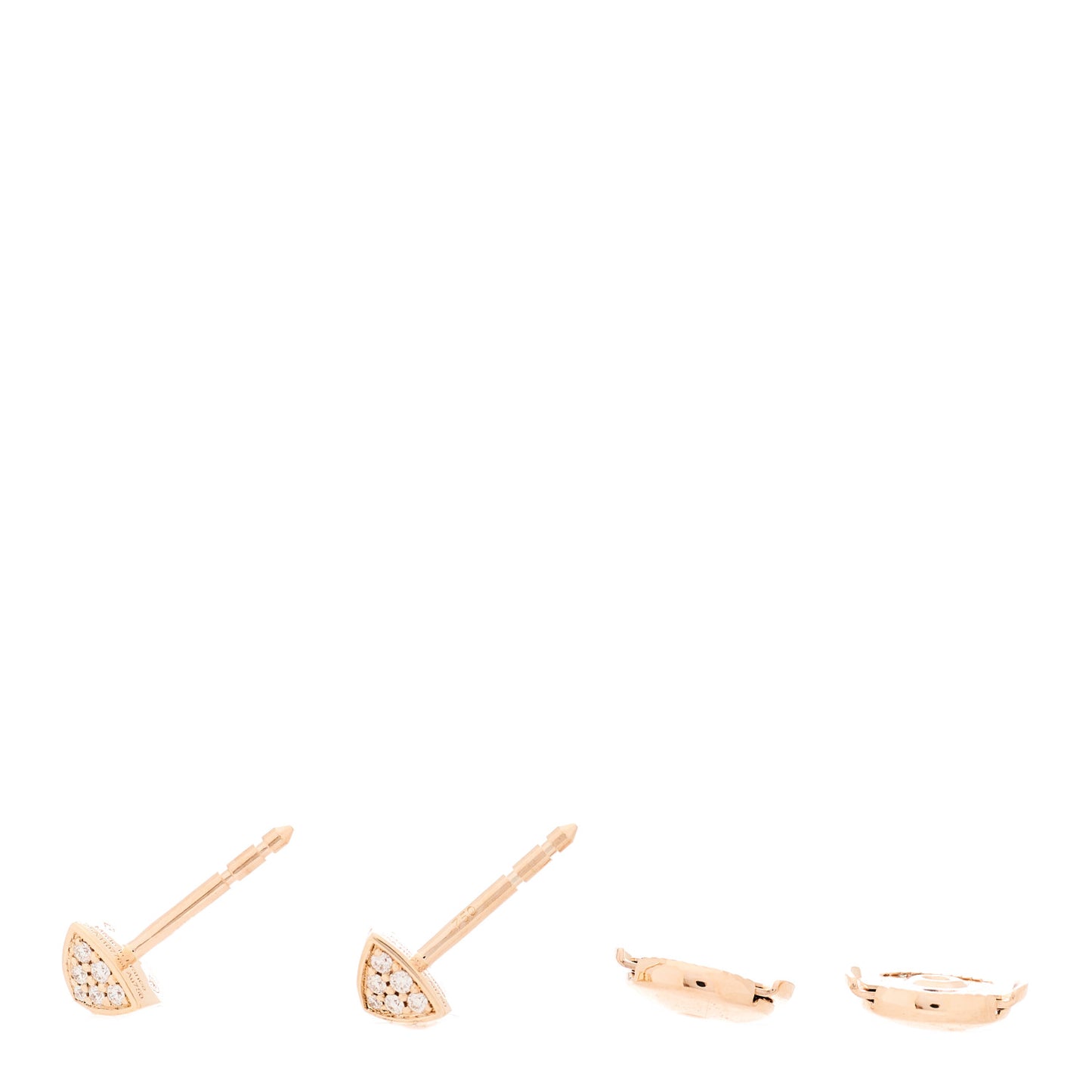 18K Rose Gold Diamond Clou d'H Stud Earrings