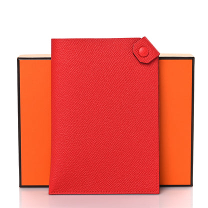 Hermes Epsom Tarmac PM Passport Holder Rouge Tomate 8 of 8