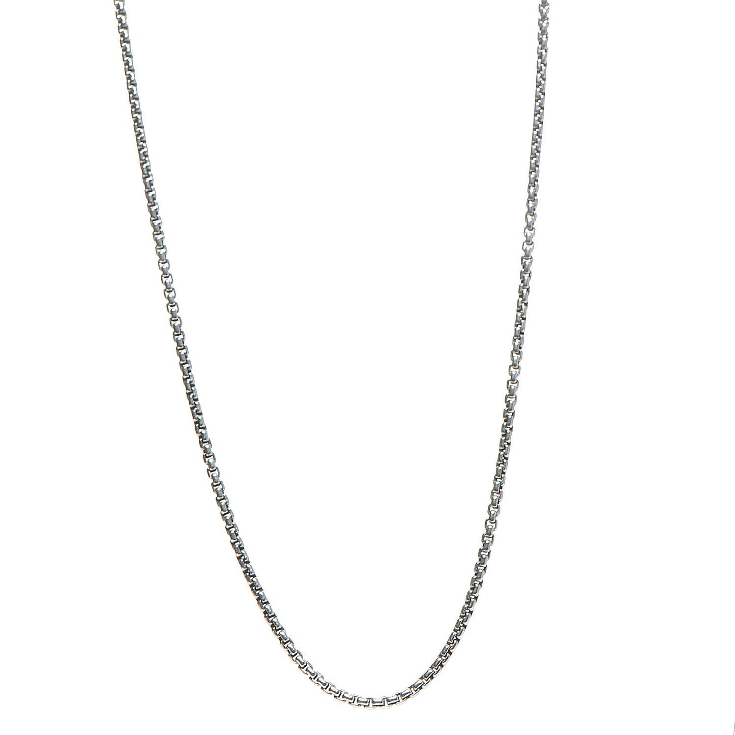 Sterling Silver 2.7mm Small Box Chain Necklace 22"