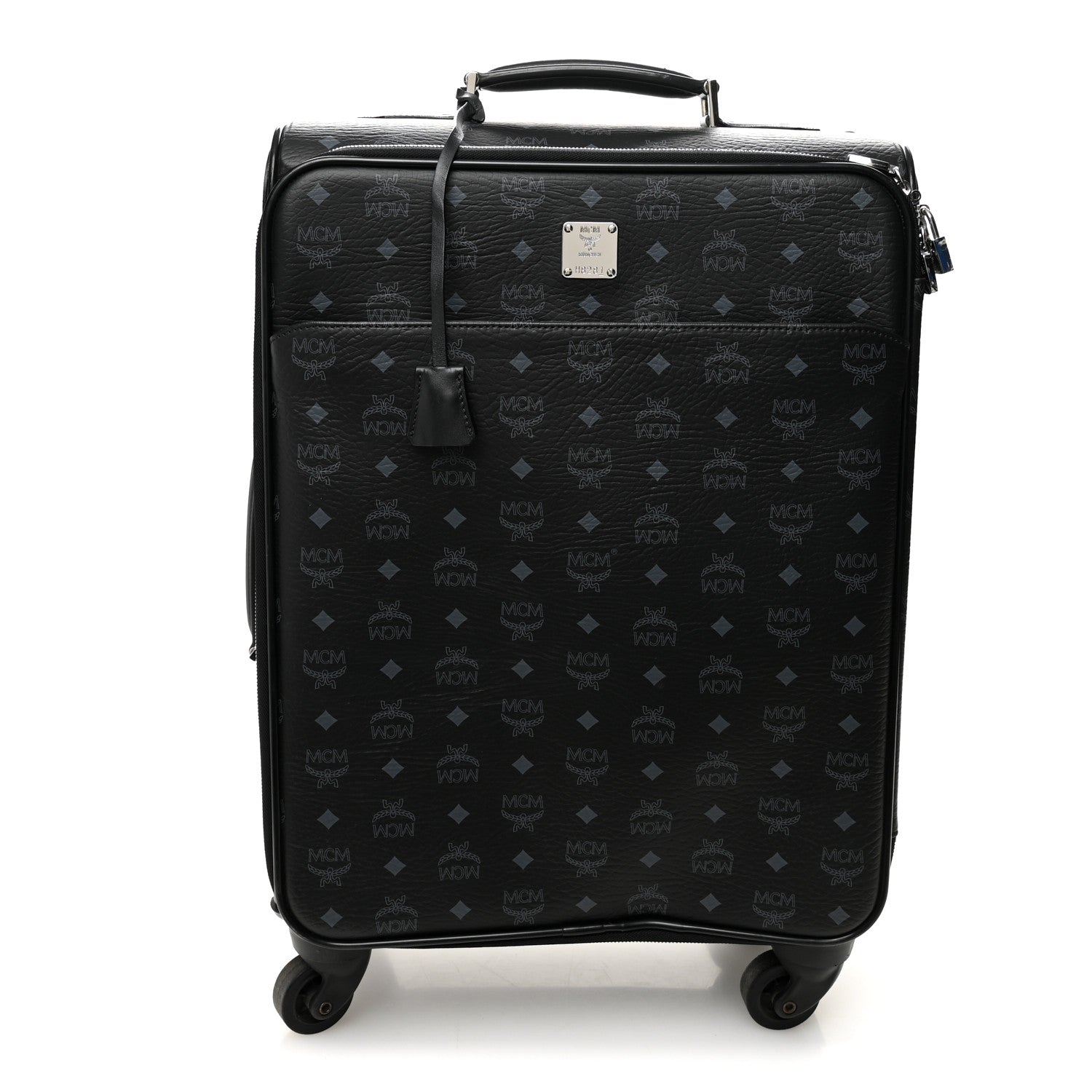 MCM Visetos Small Traveler Trolley Whelled Suitcase Black 1 of 12
