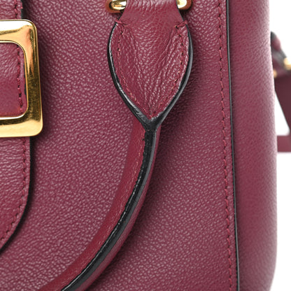 Burberry Soft Grain Calfskin Small Buckle Tote Dark Plum 19 of 22