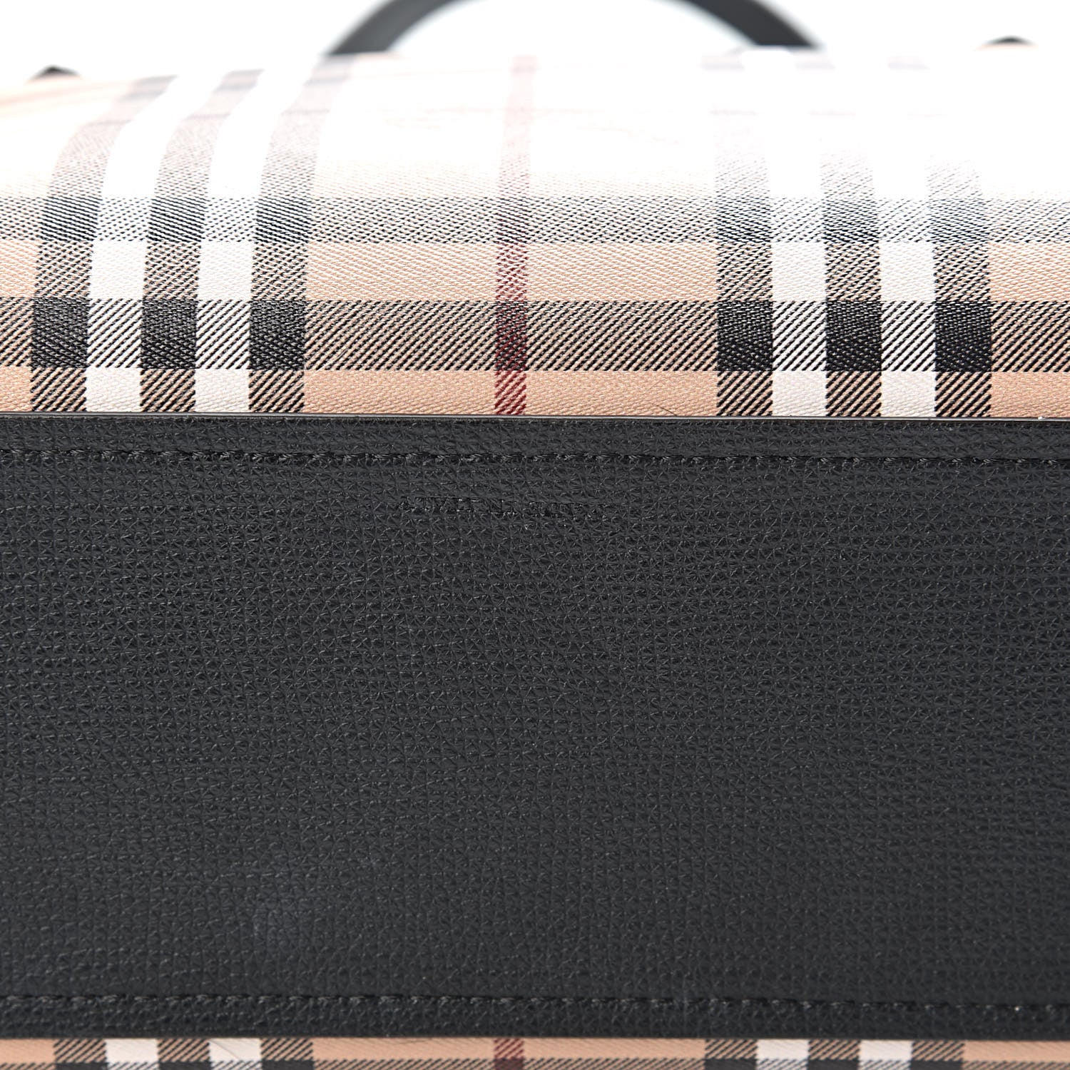 Burberry Grainy Calfskin Haymarket Check Small Reversible Tote Black 13 of 15