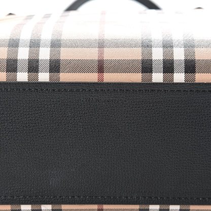 Burberry Grainy Calfskin Haymarket Check Small Reversible Tote Black 13 of 15