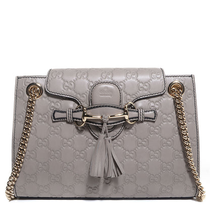 Gucci Guccissima Small Emily Chain Shoulder Bag Storm Grey 1 of 7