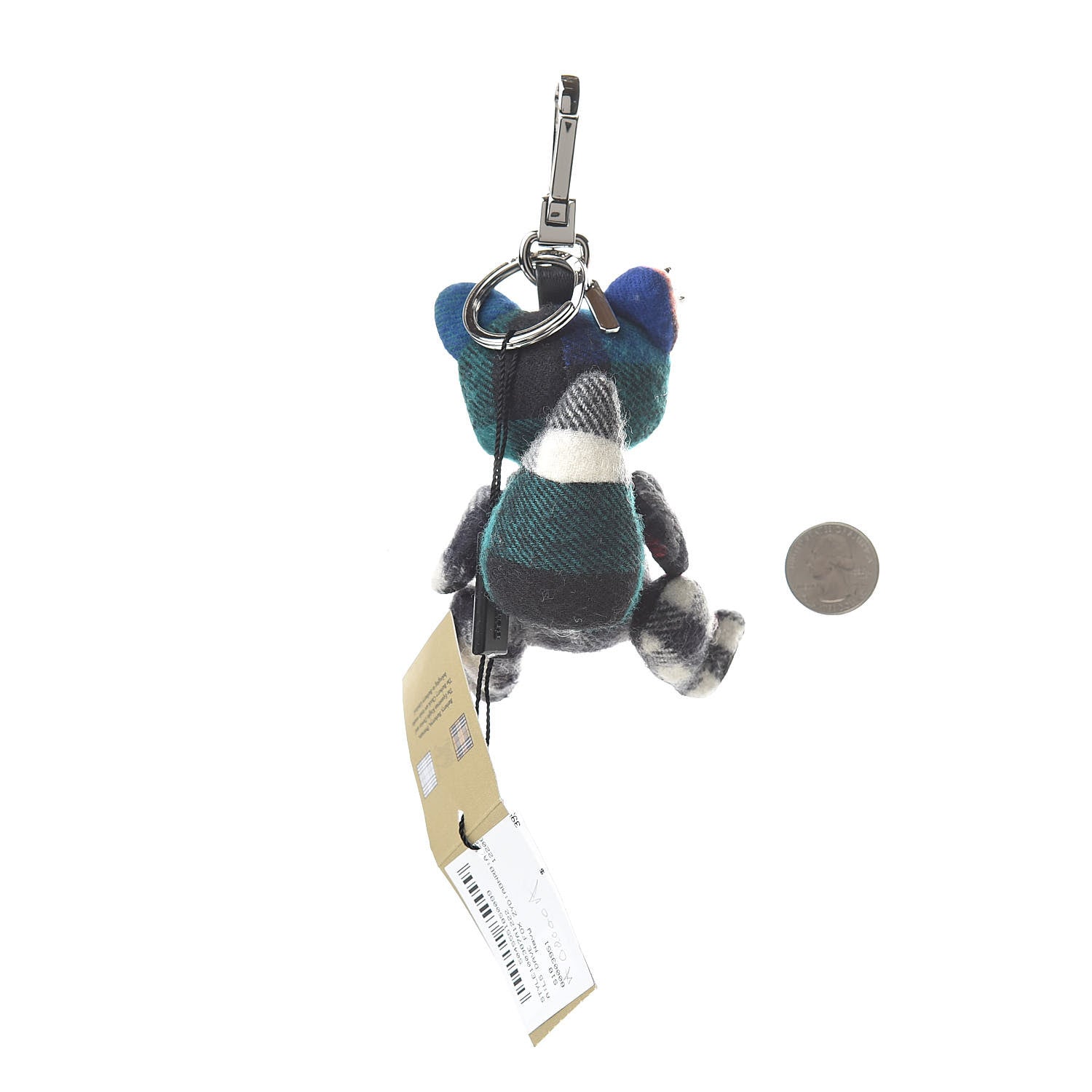 Burberry Cashmere Studded Dave The Fox Bag Charm Navy Multicolor 2 of 3