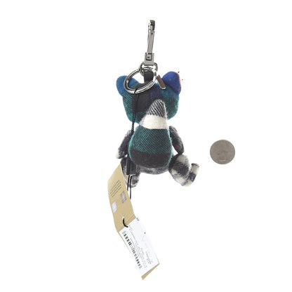 Burberry Cashmere Studded Dave The Fox Bag Charm Navy Multicolor 2 of 3