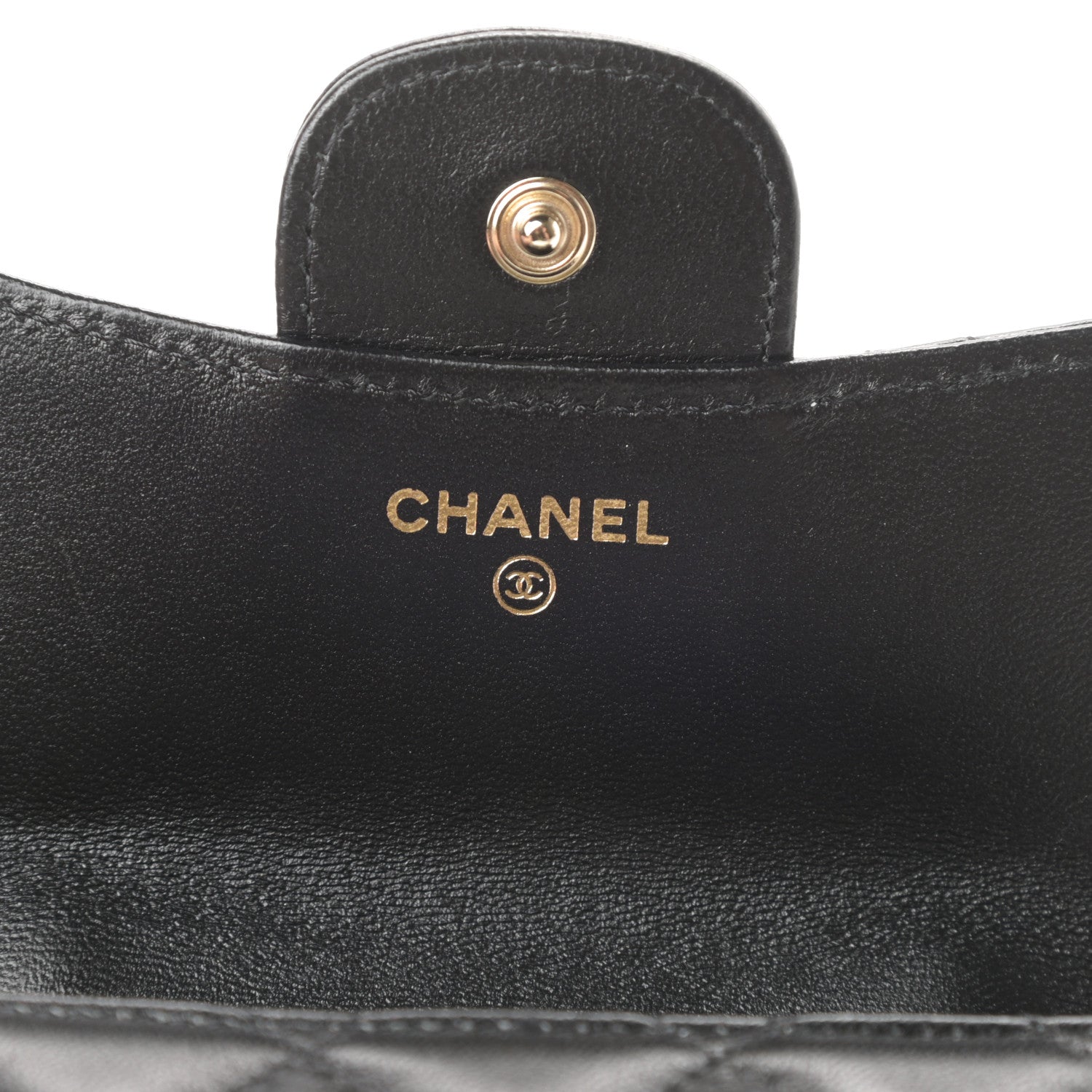 Chanel Lambskin Quilted Top Handle Flap Coin Purse With Chain Black 6 of 12