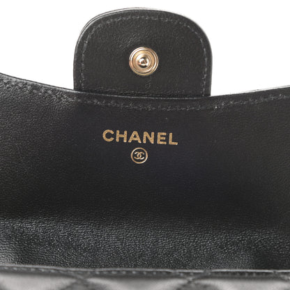 Chanel Lambskin Quilted Top Handle Flap Coin Purse With Chain Black 6 of 12