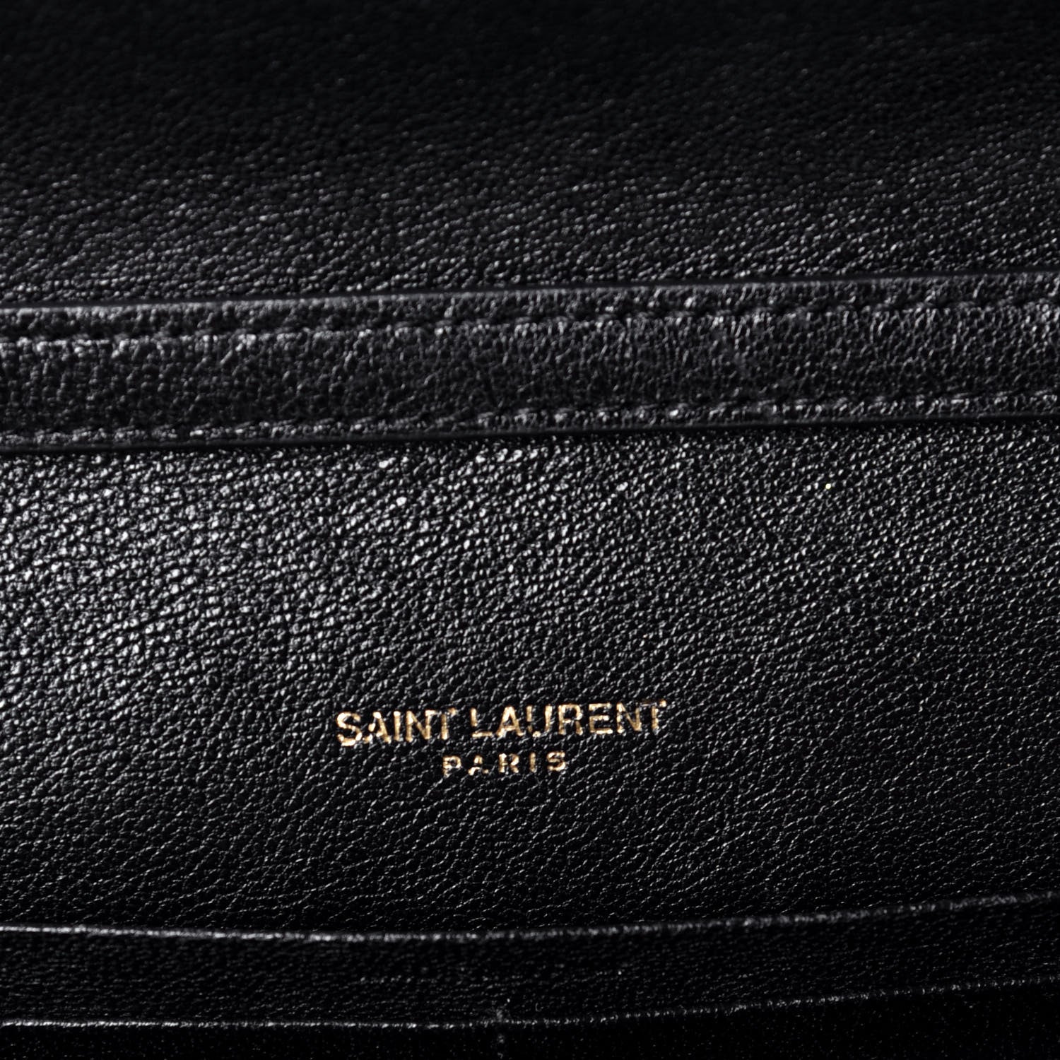 Saint Laurent Lambskin Diamond Quilted Becky Chain Wallet Black 6 of 9