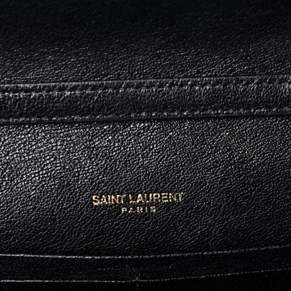 Saint Laurent Lambskin Diamond Quilted Becky Chain Wallet Black 6 of 9