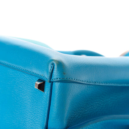 MCM Grained Calfskin Large Milla Tote Tile Blue 10 of 13