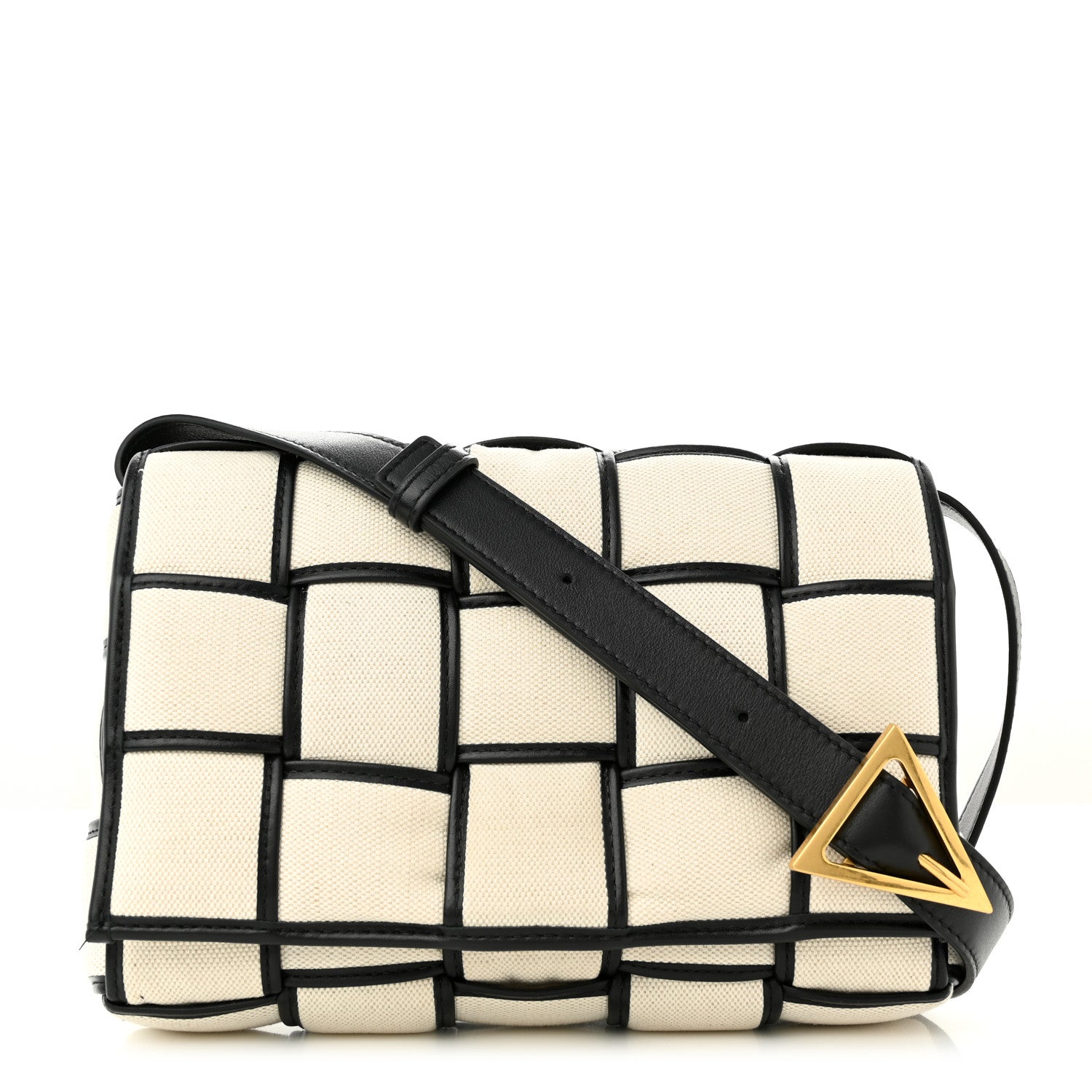 Bottega Veneta Denim Maxi Intrecciato Padded Cassette Crossbody Bag Natural Black 1 of 10