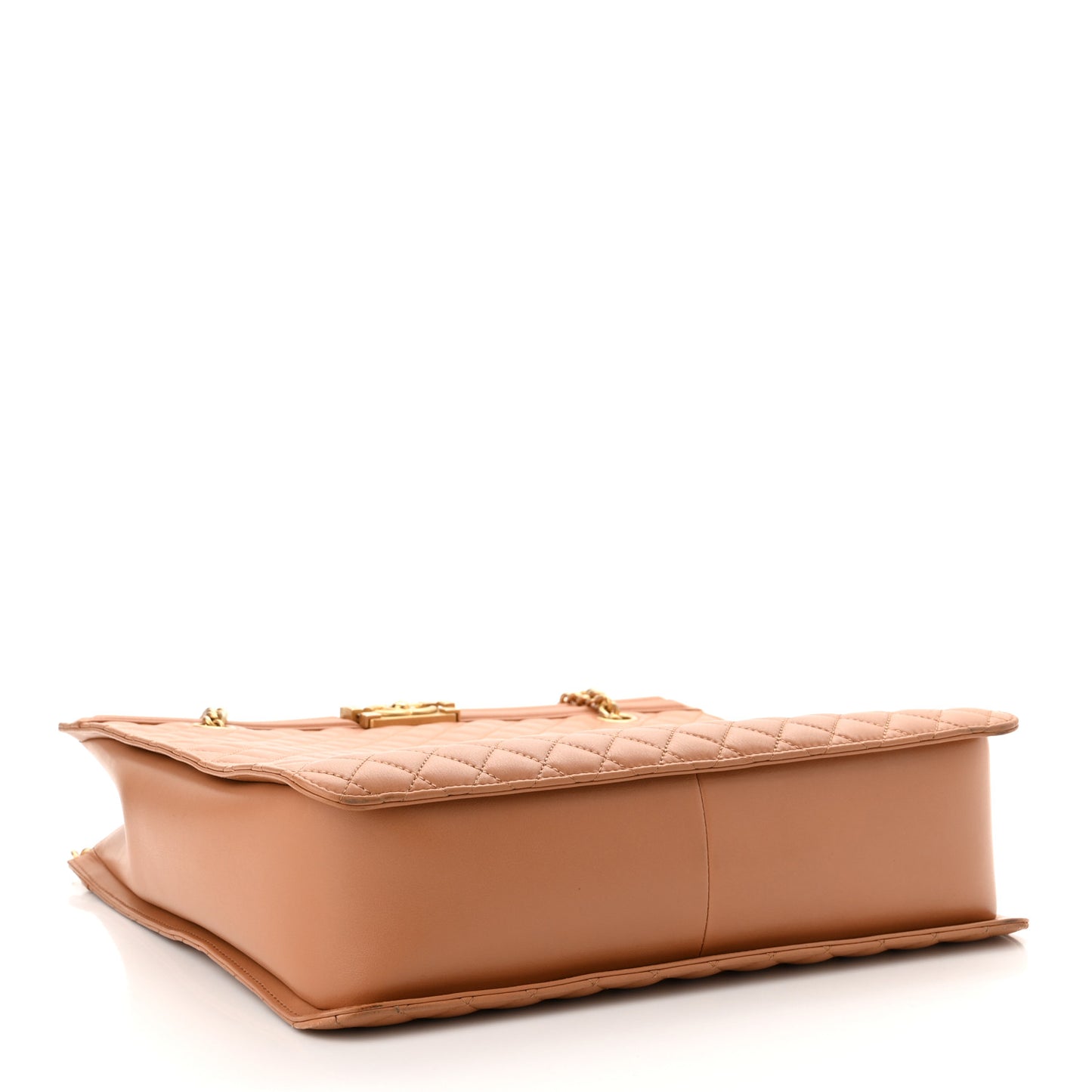 Calfskin Quilted Large Boy Tote Camel