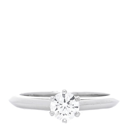Tiffany Platinum Diamond .37ct Solitaire Engagement Ring 47 4 1 of 6