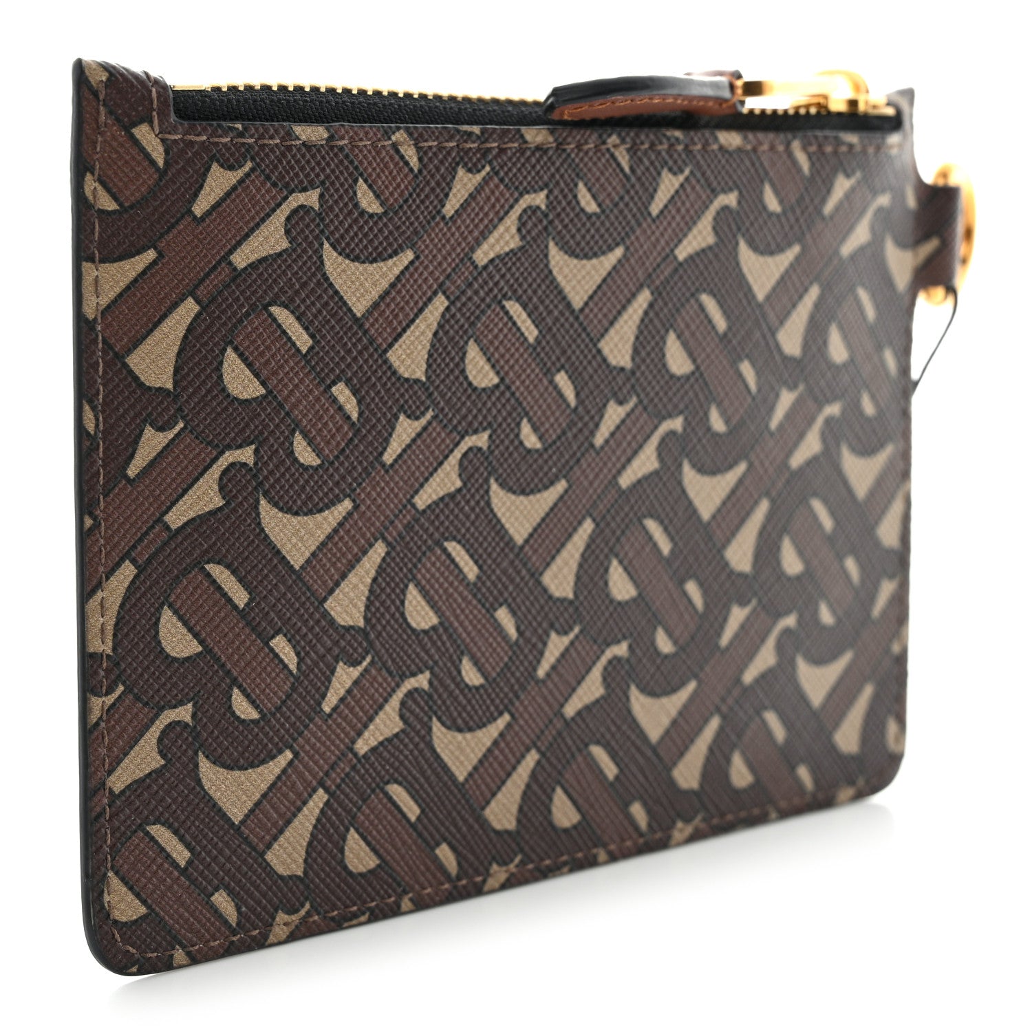 Burberry E-Canvas Monogram Alec Zip Pouch Bridle Brown 3 of 7