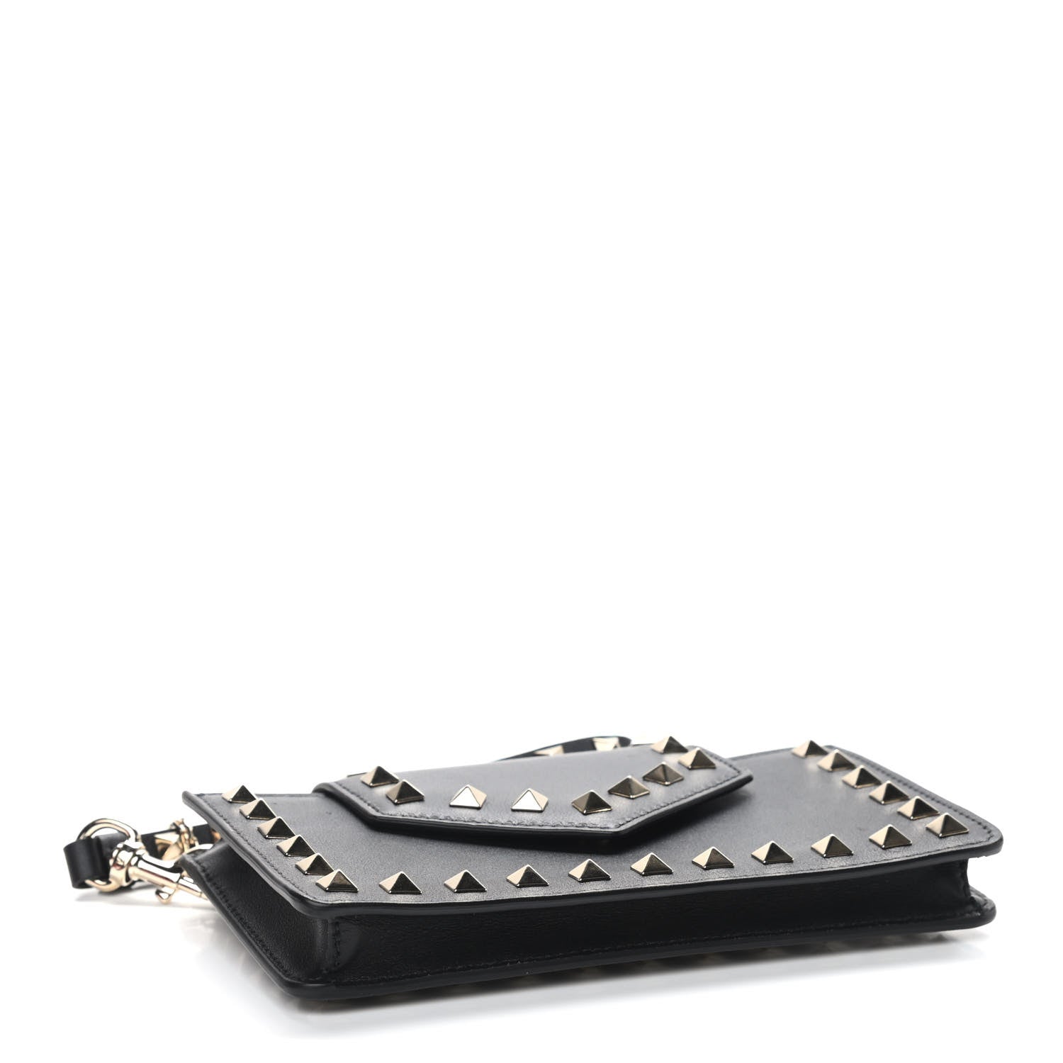 Valentino Garavani Calfskin Rockstud Phone Case With Chain Black 3 of 9