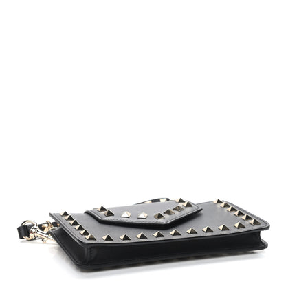 Valentino Garavani Calfskin Rockstud Phone Case With Chain Black 3 of 9