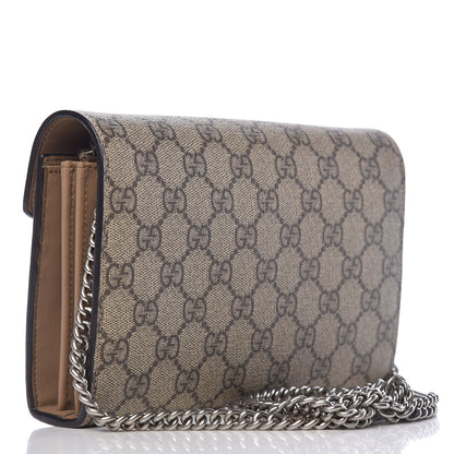 Gucci GG Supreme Monogram Mini Dionysus Chain Wallet Beige Taupe 3 of 11