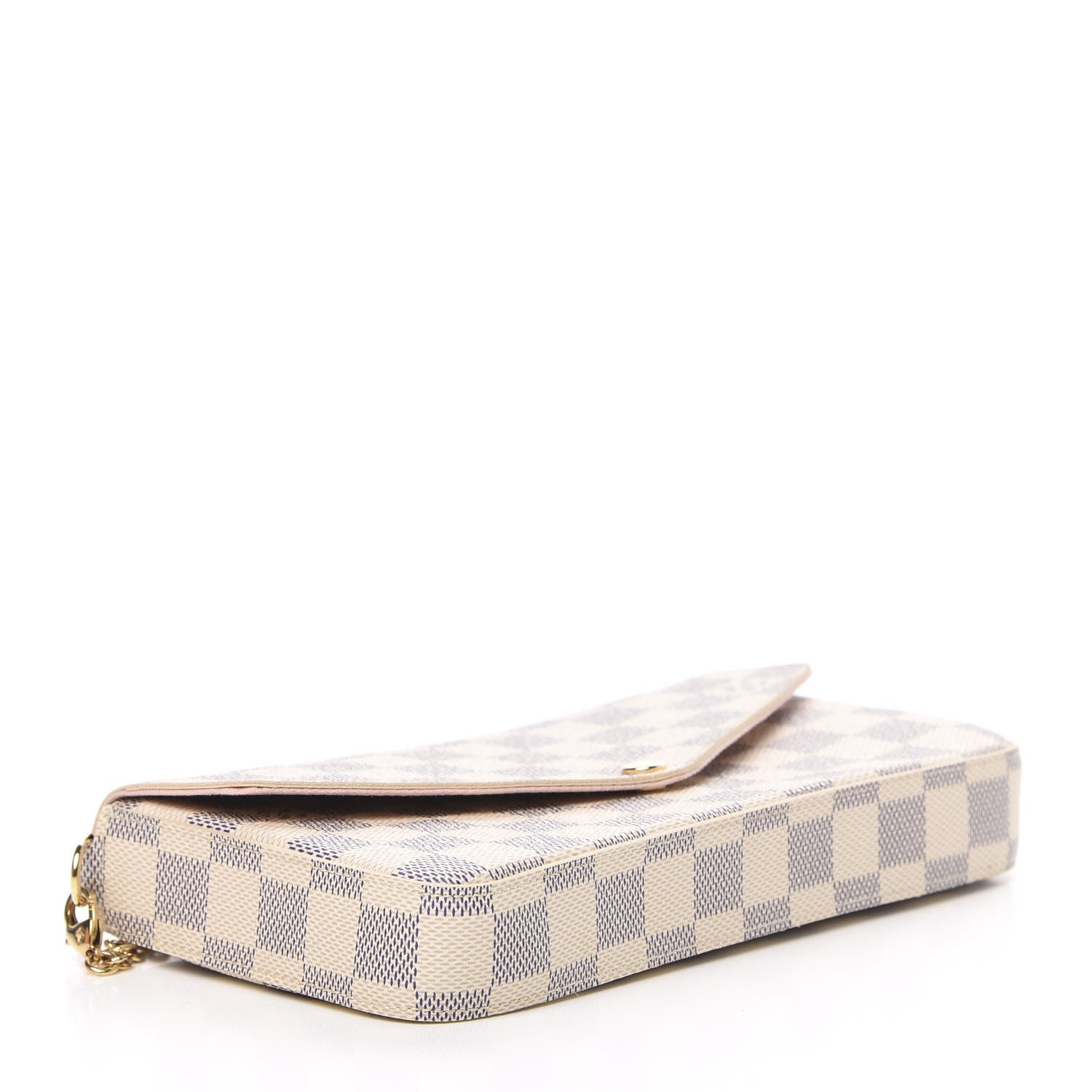 Louis Vuitton Damier Azur Pochette Felicie Chain Wallet Rose Ballerine 5 of 13
