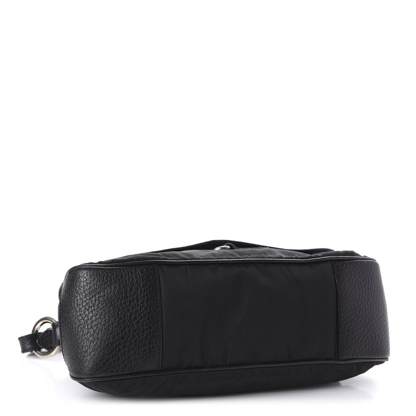 Nylon Vitello Daino Shoulder Bag Black