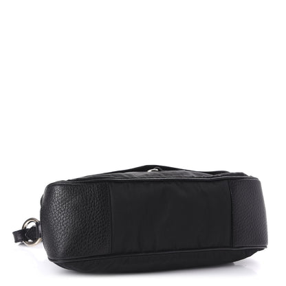 Prada Nylon Vitello Daino Shoulder Bag Black 3 of 9