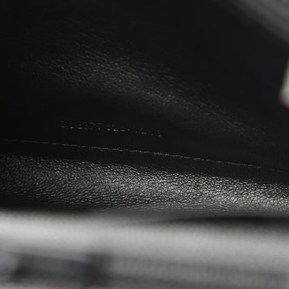 Saint Laurent Grain De Poudre Matelasse Chevron Monogram Chain Wallet Black 7 of 11