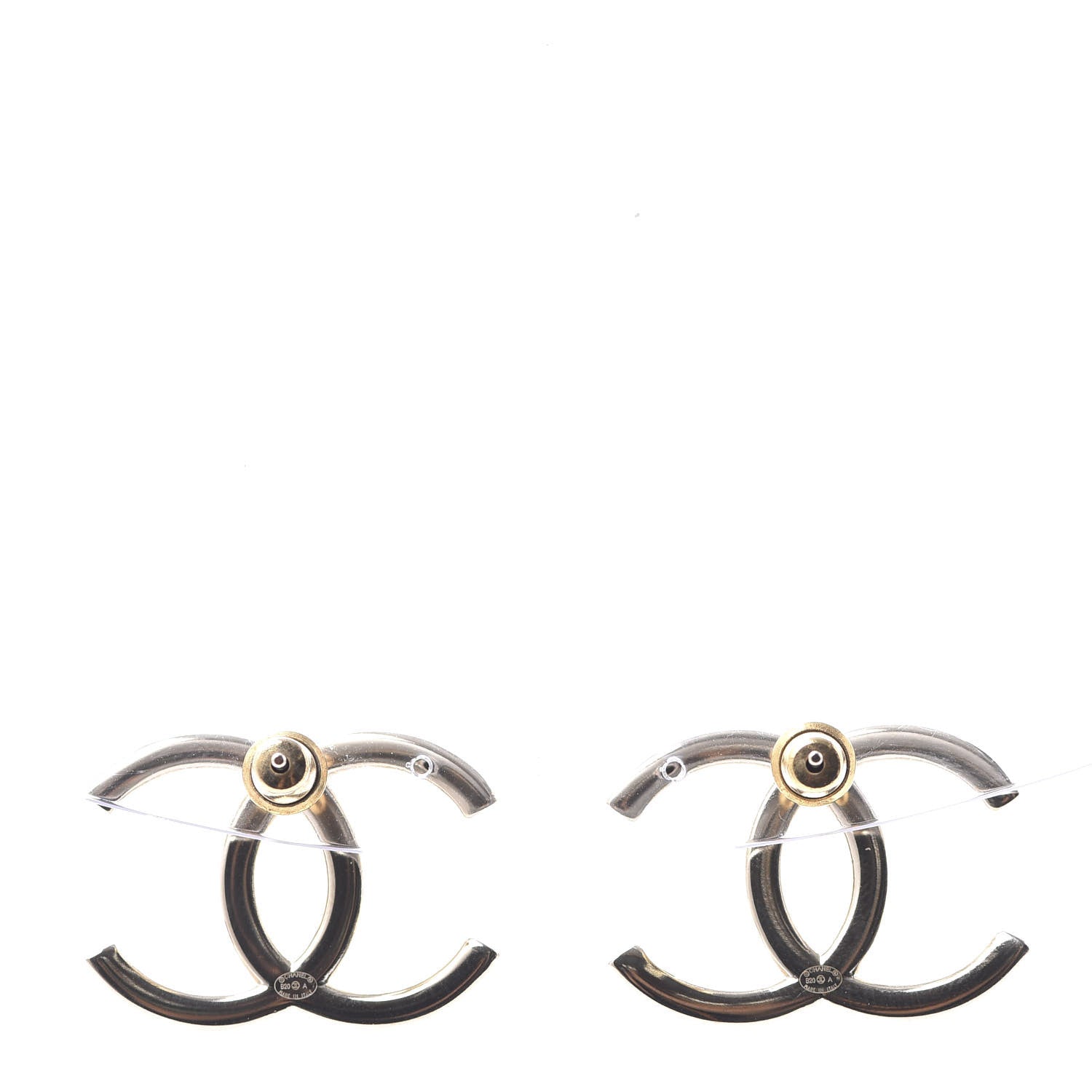 Chanel Baguette Crystal High Society CC Earrings Gold 4 of 5
