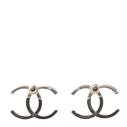 Chanel Baguette Crystal High Society CC Earrings Gold 4 of 5