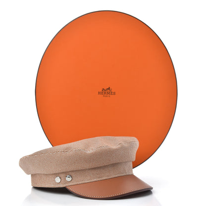 Hermes Cotton Silk Swift Clou de Selle Vauban Cap 57 Marron Alezan Gold 8 of 8