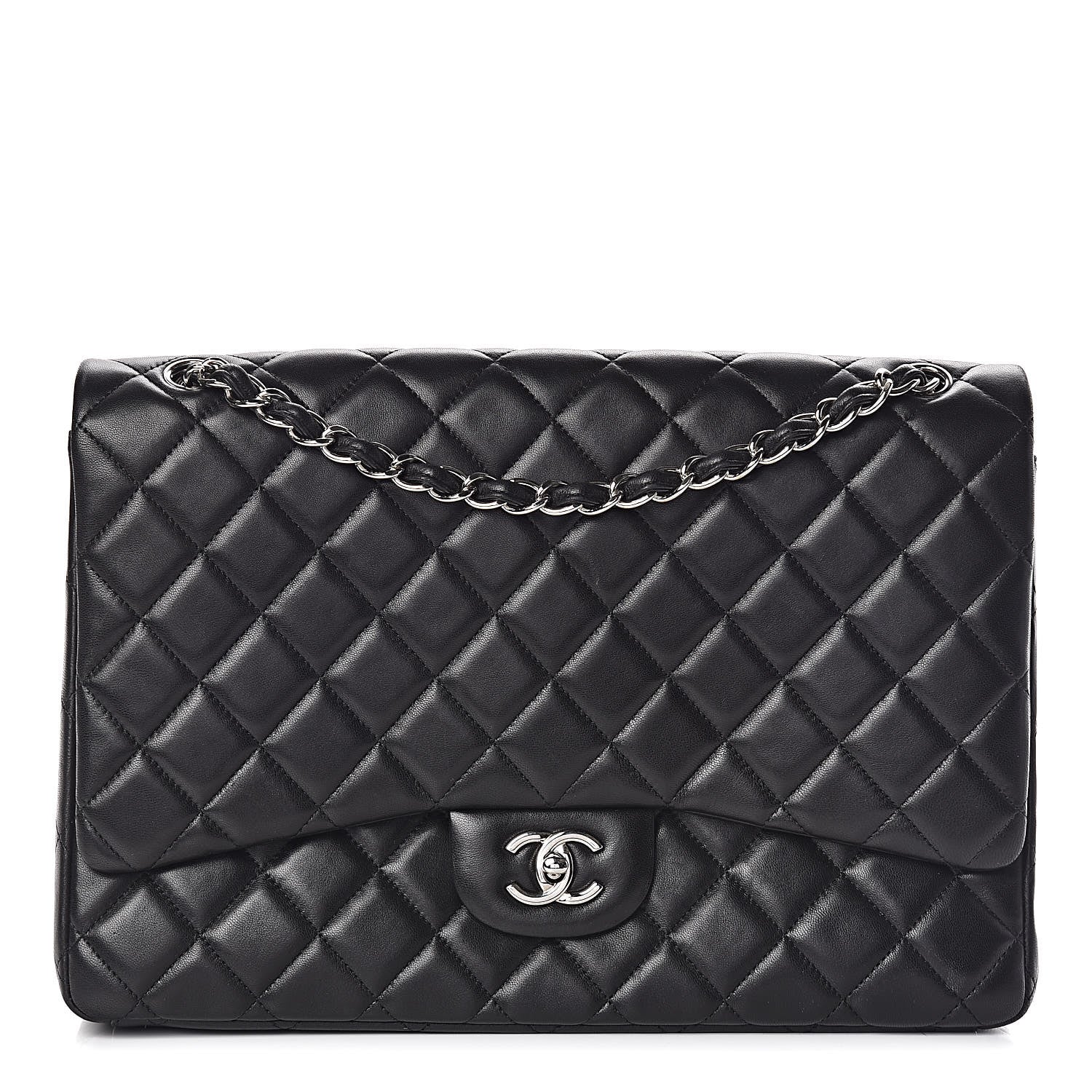 Chanel Lambskin Quilted Maxi Single Flap Black 1 of 13