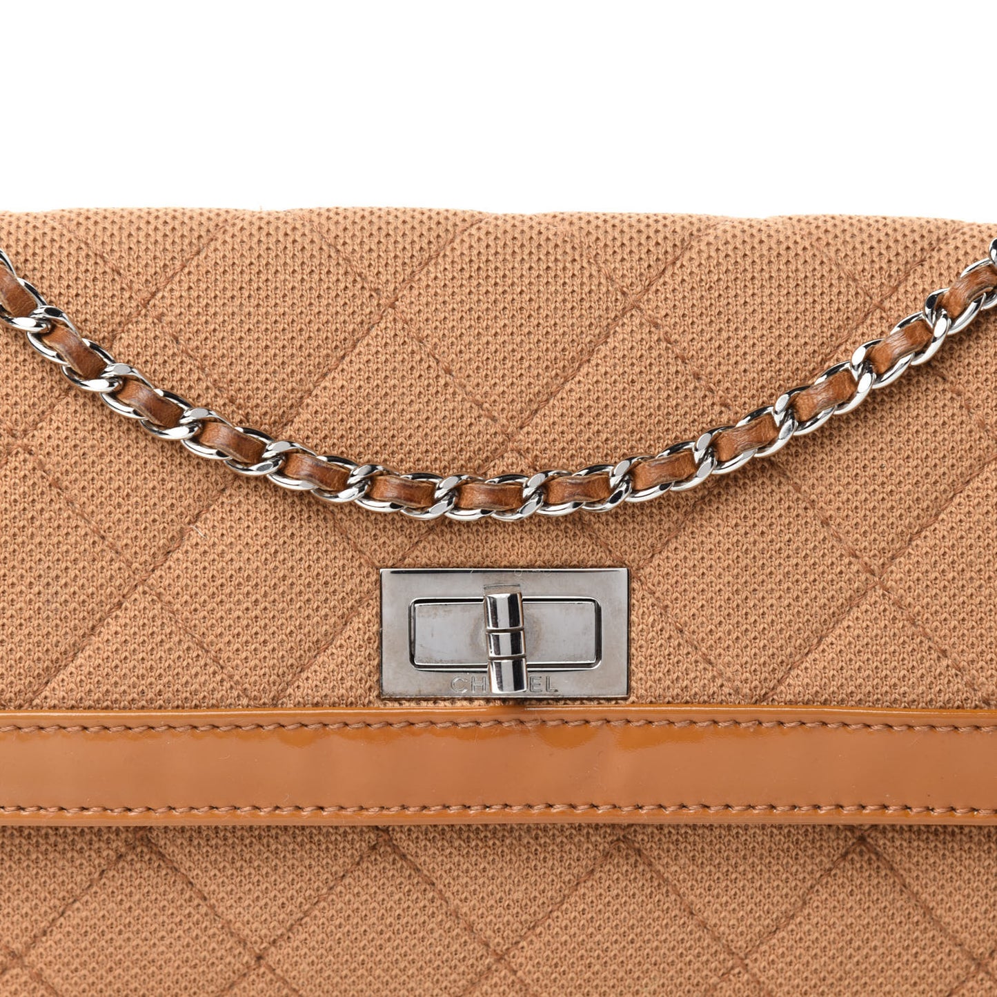 Jersey Patent Quilted 2.55 Reissue East West Flap Brown