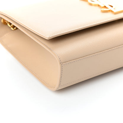 Saint Laurent Grain De Poudre Medium Monogram Kate Satchel Nude Powder 9 of 10