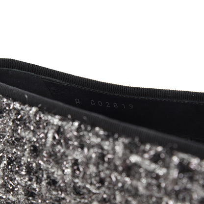 Chanel Metallic Tweed Lambskin Cap Toe Ballerina Flats 41 Black Silver 8 of 15