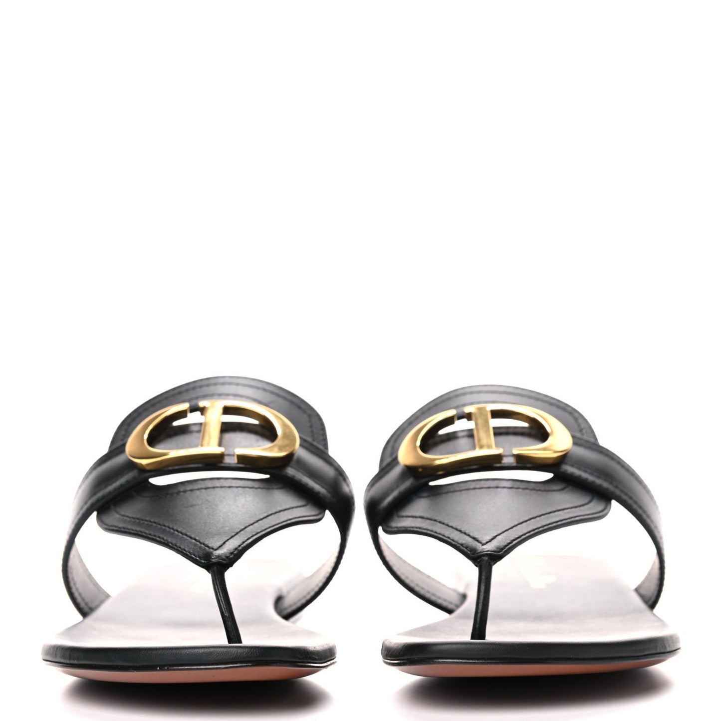 Calfskin 30 Montaigne Thong Sandals 38 Black