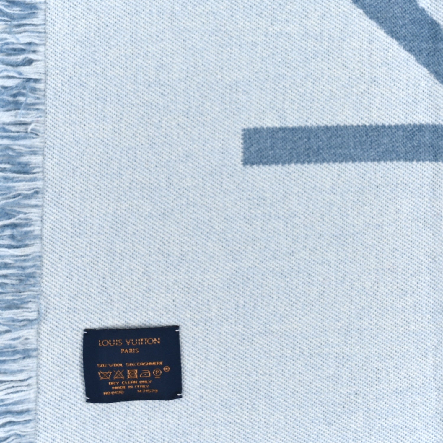 Louis Vuitton Wool Cashmere Echarpes Team Scarf Denim 3 of 3