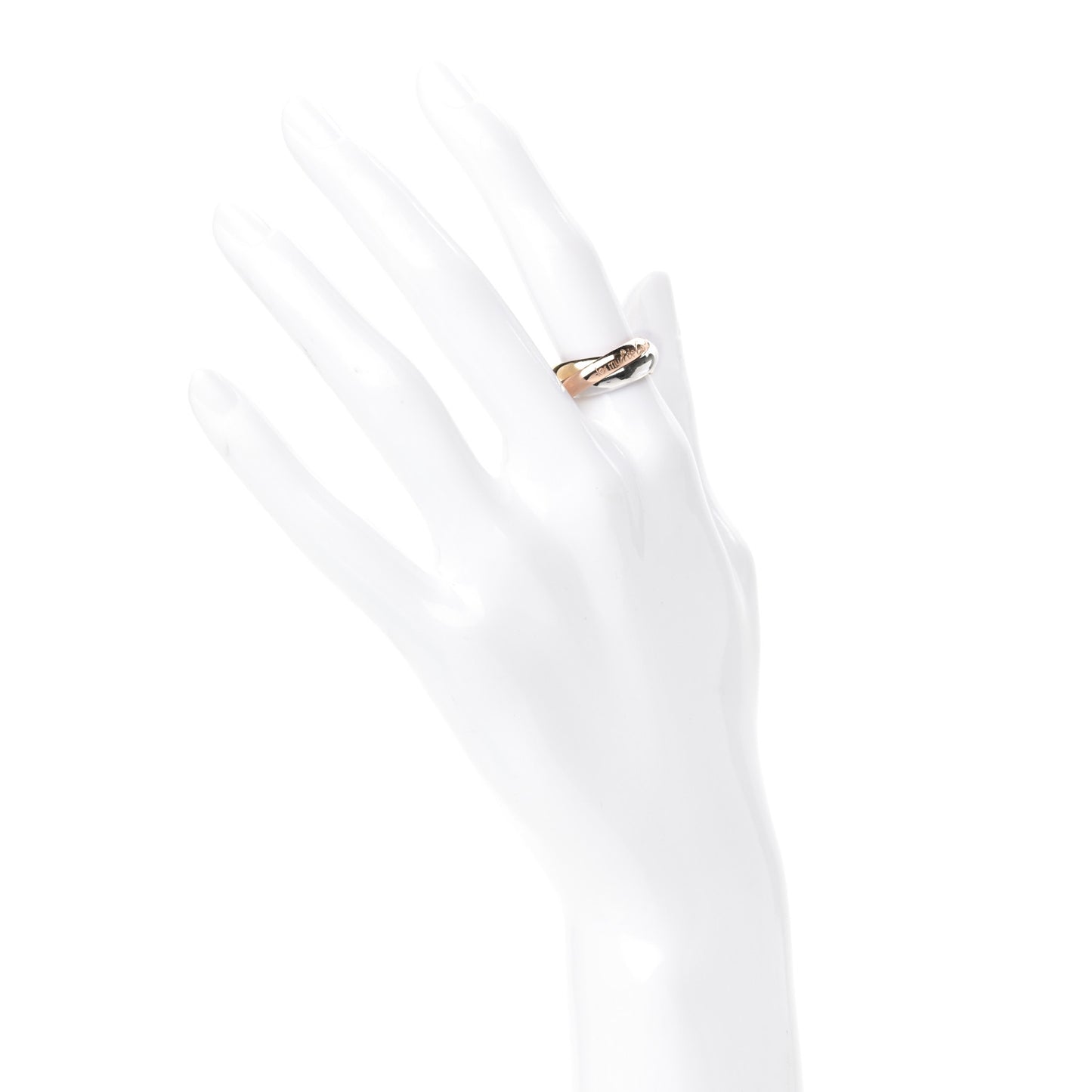 18K Pink Yellow White Gold Classic Les Must De Cartier Trinity Ring 51 5.75