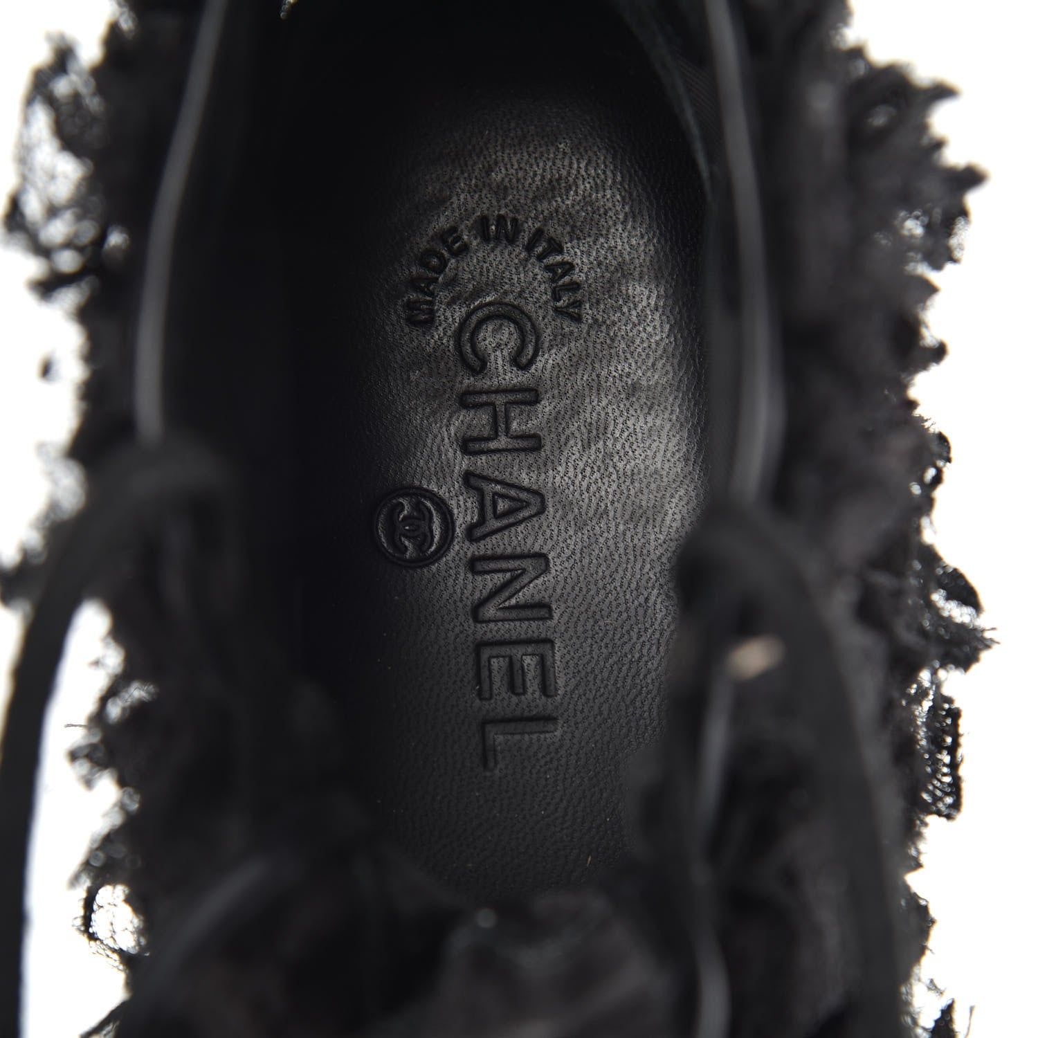 Chanel Mesh Lace Camellia High Top Floral Sneakers 34 Black 6 of 10