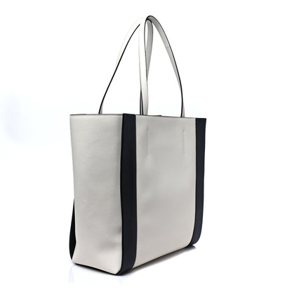 Alexander McQueen Calfskin Embossed Signature Shopper White Red 3 of 7