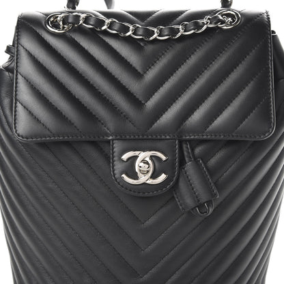 Chanel Calfskin Chevron Quilted Small Urban Spirit Backpack Black 9 of 10