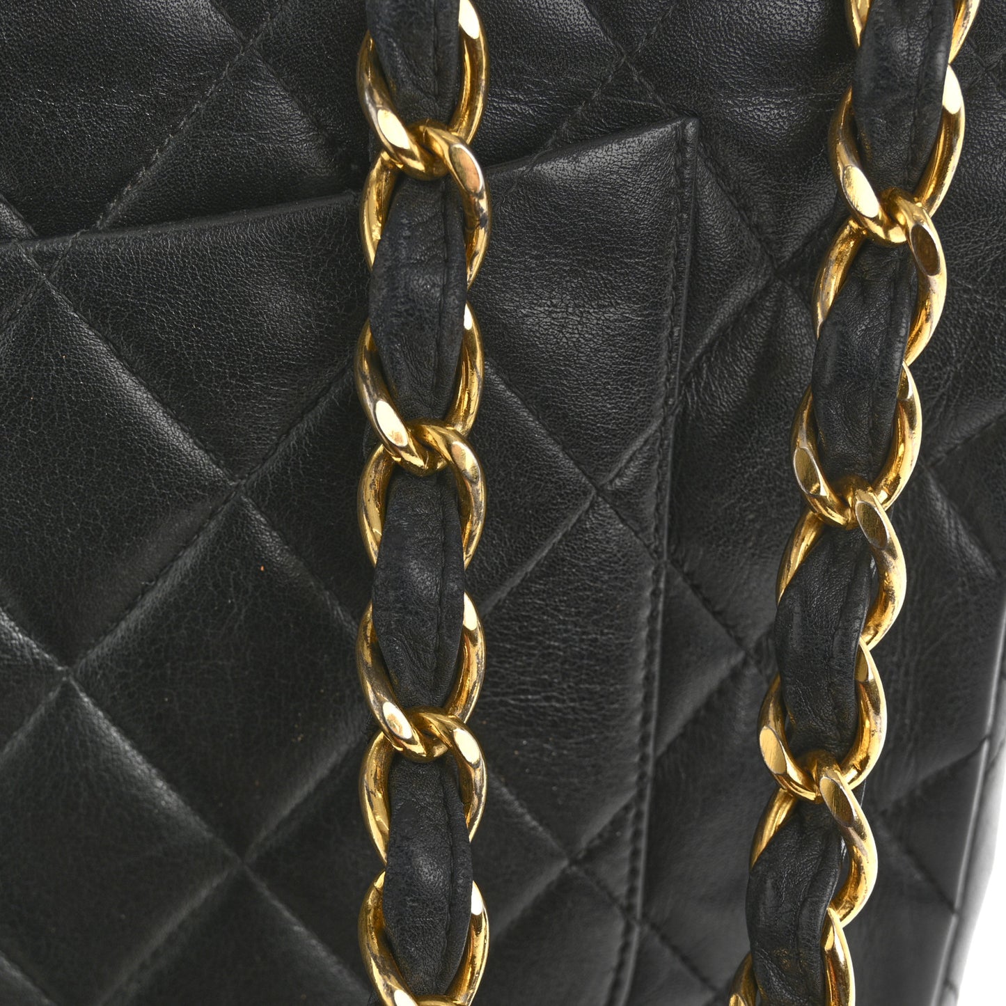 Lambskin Quilted XL Jumbo Single Flap Black
