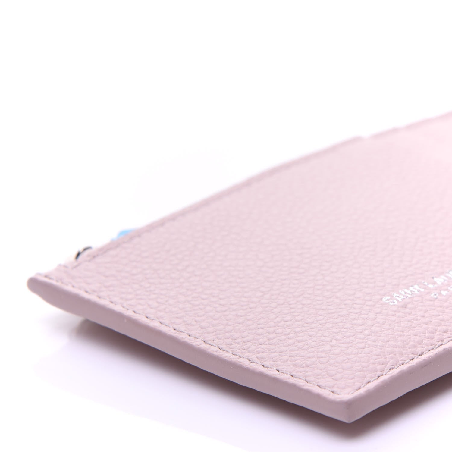 Saint Laurent Grained Calfskin 5 Fragments Zip Pouch Card Holder Pale Pink 11 of 20