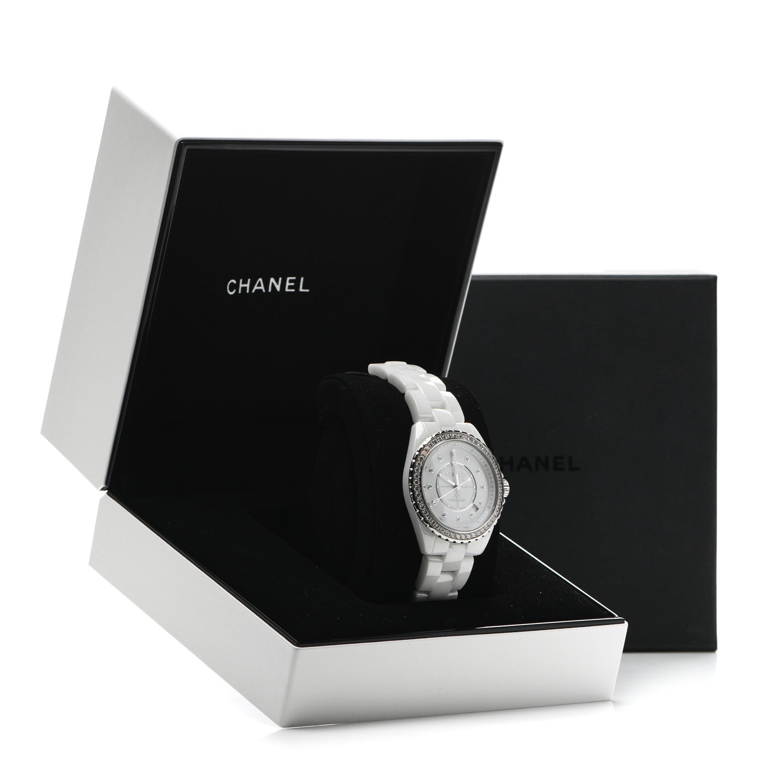 Chanel Stainless Steel Ceramic Diamond Bezel 38mm J12 Automatic Watch White 5 of 5
