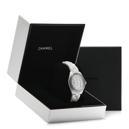 Chanel Stainless Steel Ceramic Diamond Bezel 38mm J12 Automatic Watch White 5 of 5