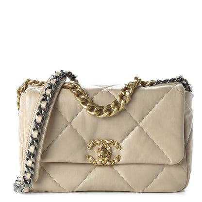Chanel Lambskin Quilted Medium 19 Flap Light Beige 1 of 11