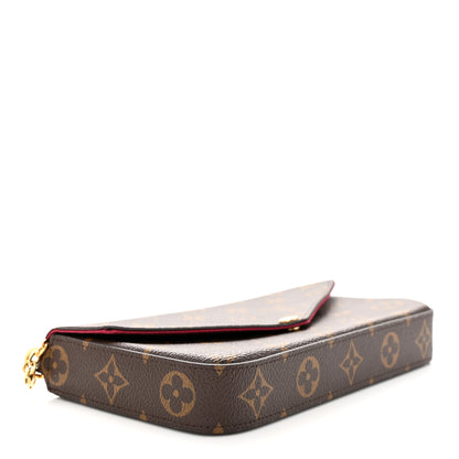 Louis Vuitton Monogram Pochette Felicie Chain Wallet Fuchsia 4 of 12