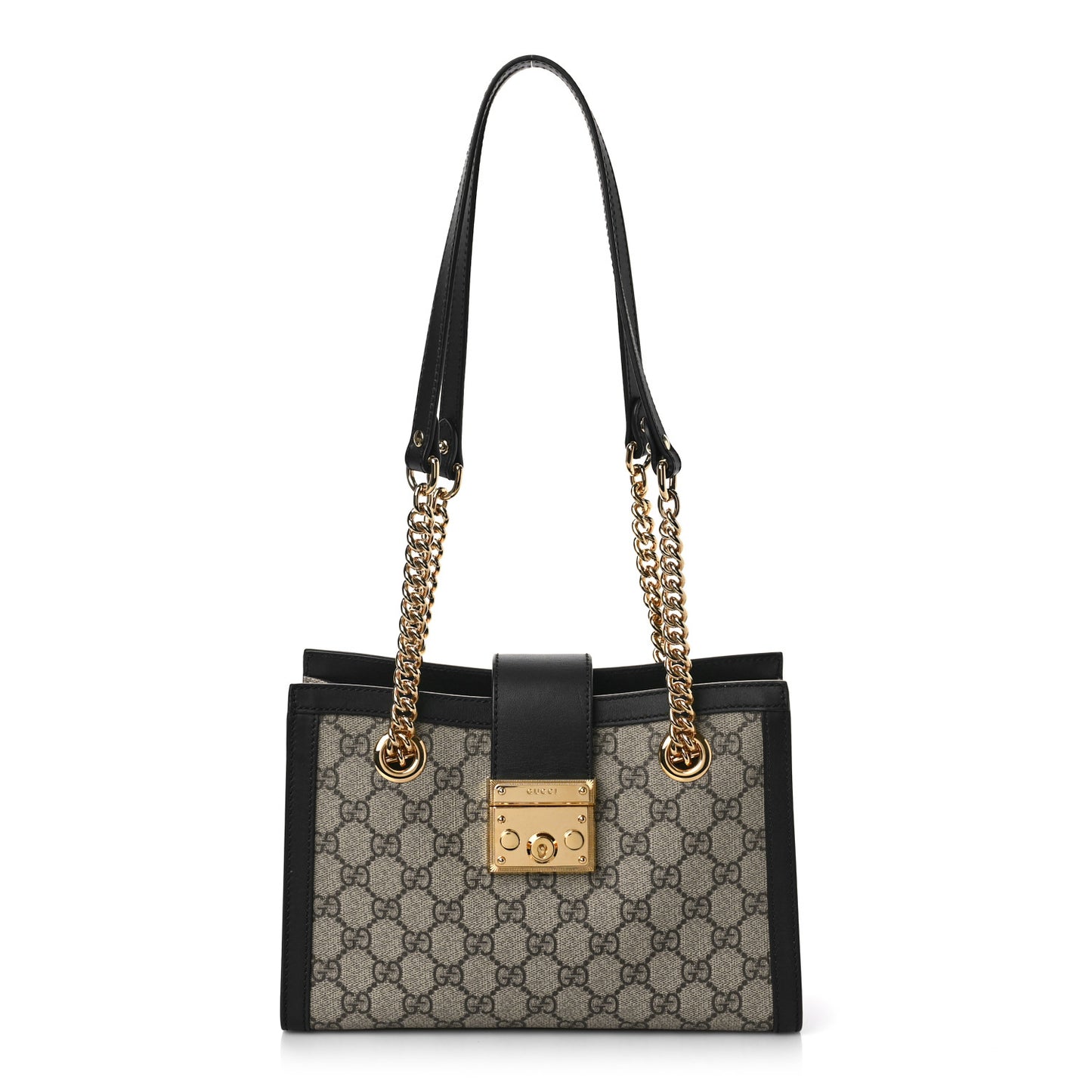 GG Supreme Monogram Small Padlock Tote Black