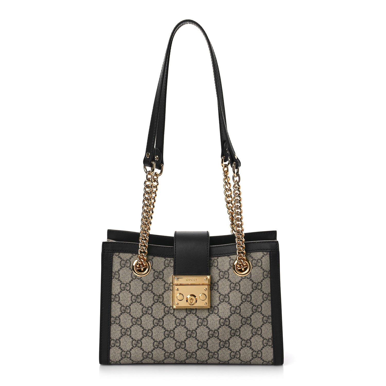 Gucci GG Supreme Monogram Small Padlock Tote Black 1 of 9