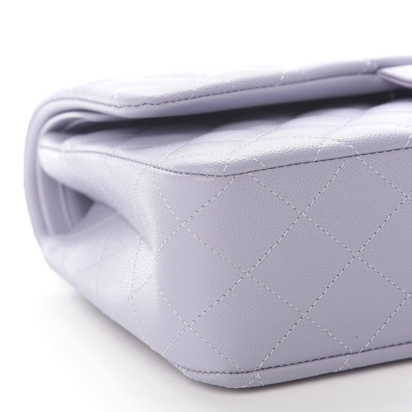 Caviar Quilted Medium Double Flap Light Purple